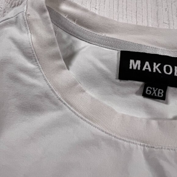 Makobi M370 Crewneck T-Shirt Men's 6XB White No Culture Vultures Patch GUC - Picture 5 of 6